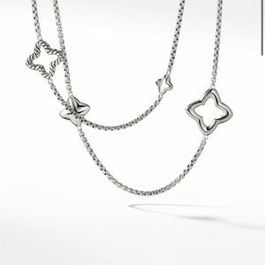 David Yurman Quatrefoil Box Chain Necklace in Sterling Silver